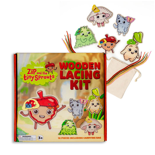 Wooden Lacing Toy Kit – Zip and the Tiny Sprouts